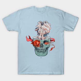 Red Fish and Smokey Skull T-Shirt